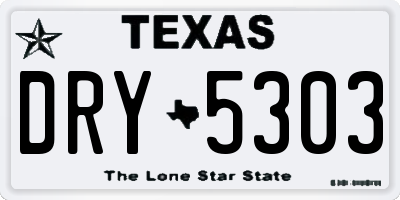 TX license plate DRY5303