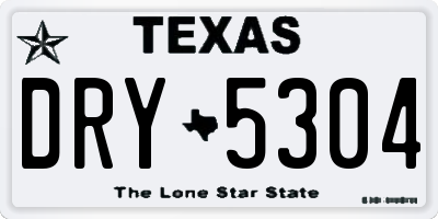 TX license plate DRY5304