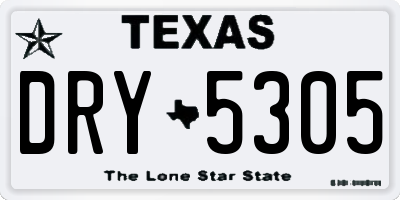 TX license plate DRY5305