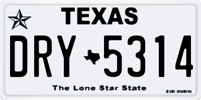 TX license plate DRY5314