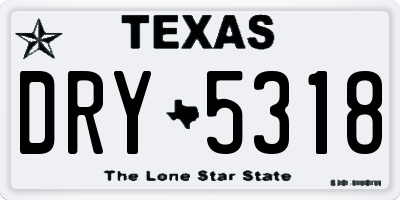 TX license plate DRY5318