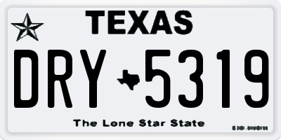 TX license plate DRY5319