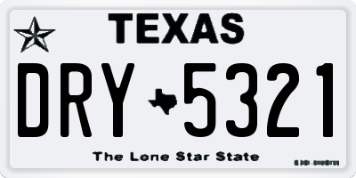TX license plate DRY5321