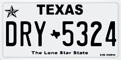 TX license plate DRY5324