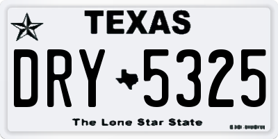 TX license plate DRY5325