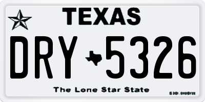 TX license plate DRY5326