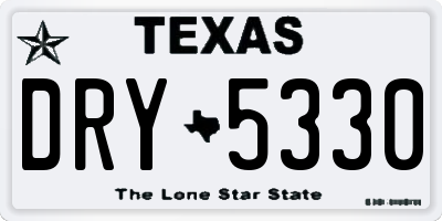 TX license plate DRY5330