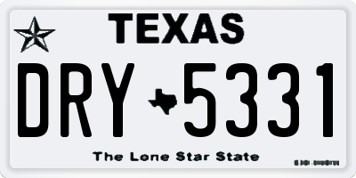 TX license plate DRY5331