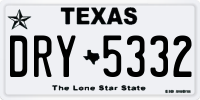 TX license plate DRY5332