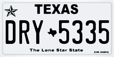TX license plate DRY5335