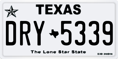 TX license plate DRY5339