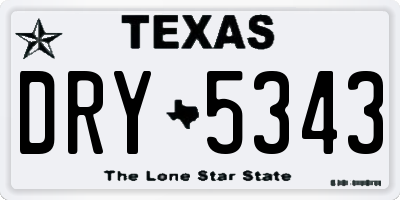 TX license plate DRY5343