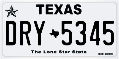 TX license plate DRY5345