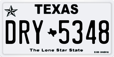 TX license plate DRY5348