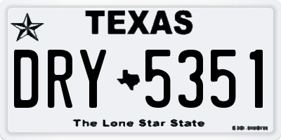 TX license plate DRY5351