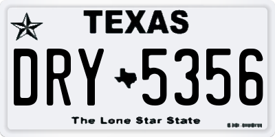 TX license plate DRY5356