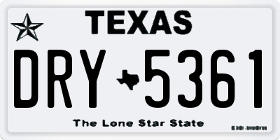 TX license plate DRY5361
