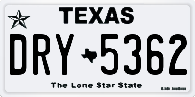 TX license plate DRY5362