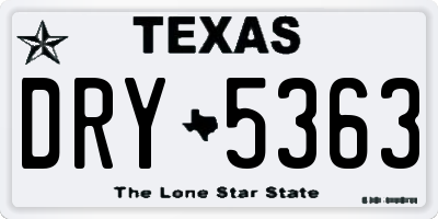 TX license plate DRY5363