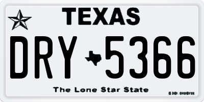 TX license plate DRY5366