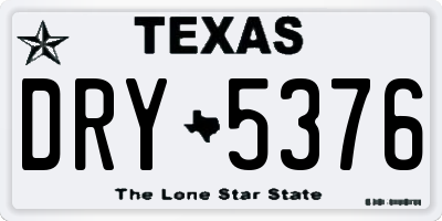 TX license plate DRY5376