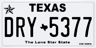 TX license plate DRY5377