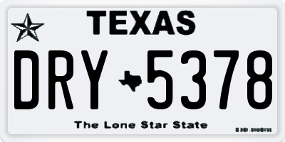 TX license plate DRY5378
