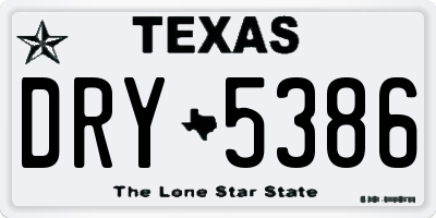 TX license plate DRY5386