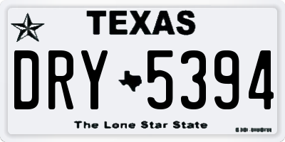 TX license plate DRY5394