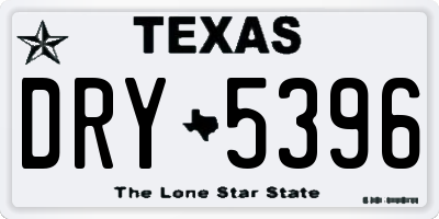 TX license plate DRY5396