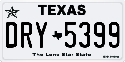 TX license plate DRY5399