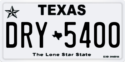 TX license plate DRY5400