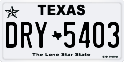 TX license plate DRY5403