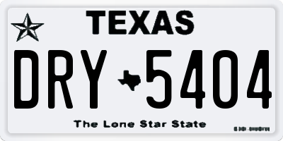 TX license plate DRY5404