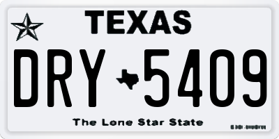TX license plate DRY5409