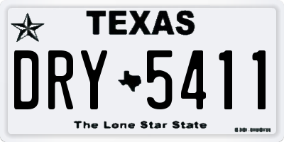 TX license plate DRY5411