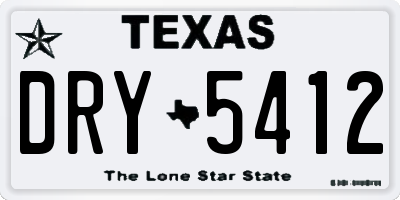 TX license plate DRY5412