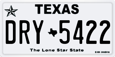 TX license plate DRY5422