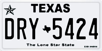TX license plate DRY5424