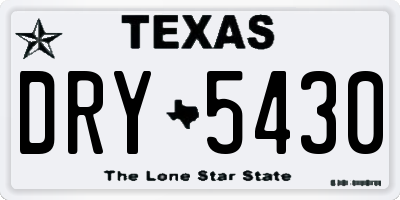 TX license plate DRY5430