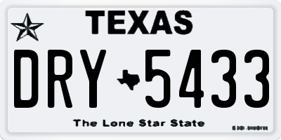 TX license plate DRY5433