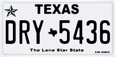 TX license plate DRY5436