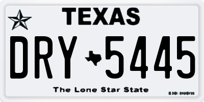 TX license plate DRY5445