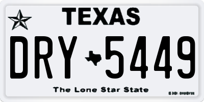 TX license plate DRY5449