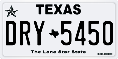 TX license plate DRY5450