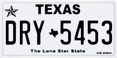 TX license plate DRY5453