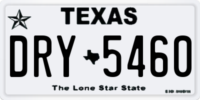 TX license plate DRY5460