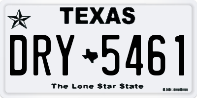 TX license plate DRY5461