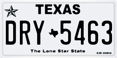 TX license plate DRY5463