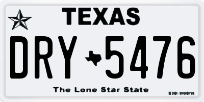 TX license plate DRY5476